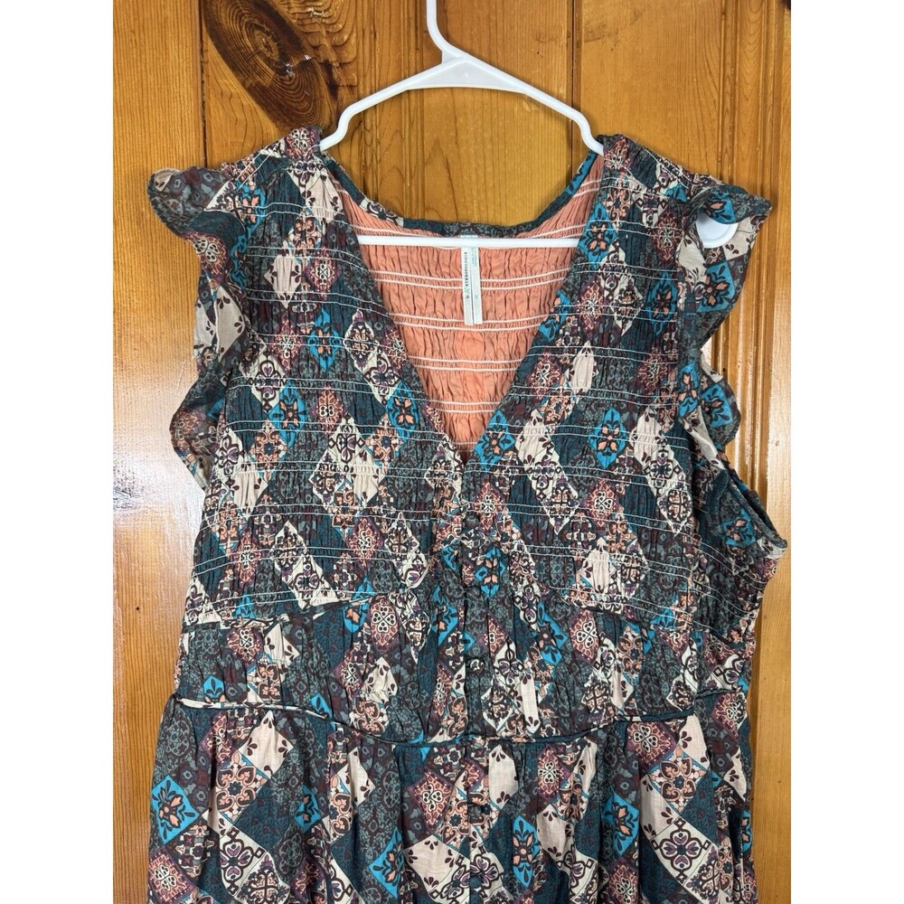 Anthropologie Peregrine Midi dress 1X patchwork - Picture 5 of 10